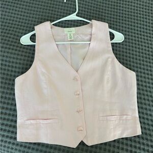 H&M Light Pink Linen Blend Vest